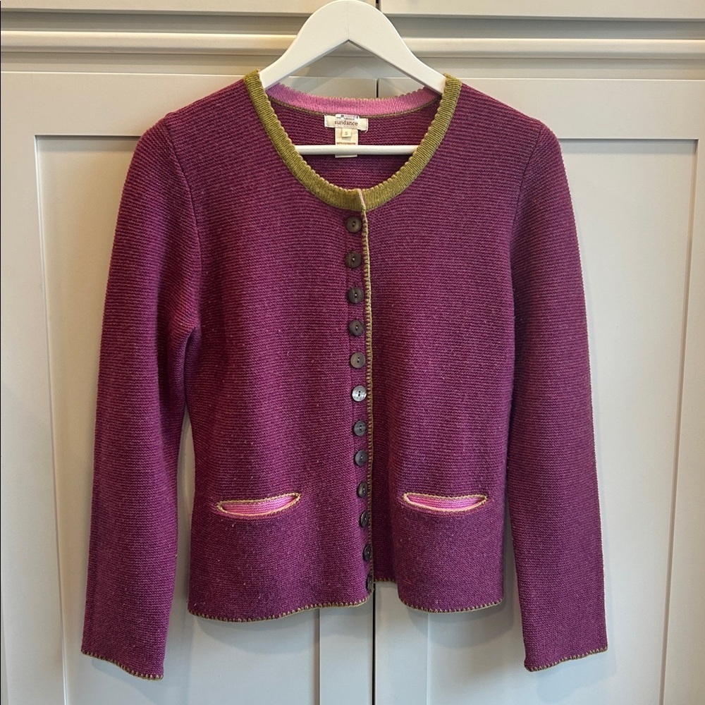 Sundance Tulla Cardigan Extrafine Merino Wool Classic Timeless Sweater Small - Picture 3 of 11